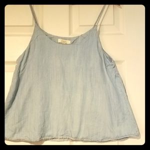 Dani Collection chambray camisole tank top Small